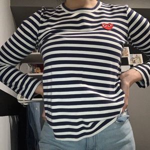 Comme des Garçons (CDG) striped shirt. PLAY